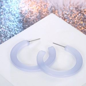 Translucent Blue Resin Hoop Earring NWOT